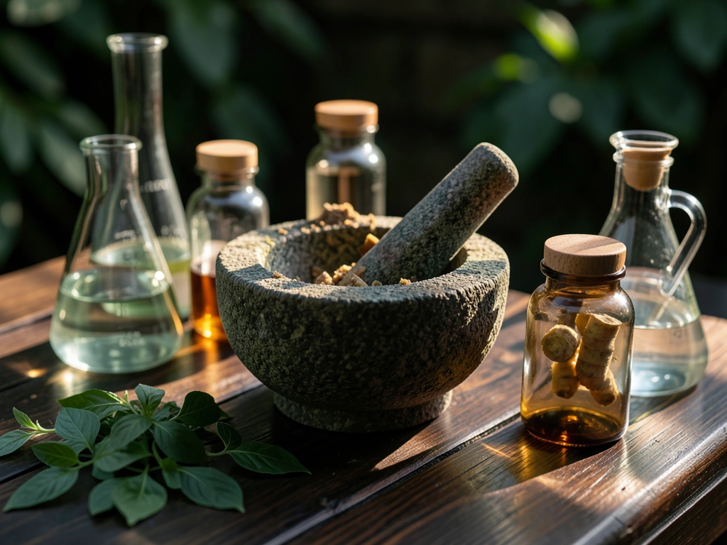 Traditional Indonesian herbology tools